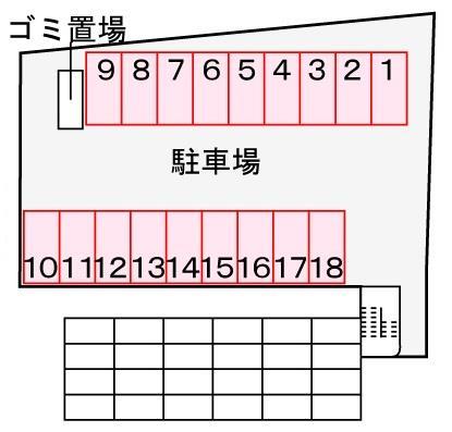 【山口市小郡明治のマンションの駐車場】