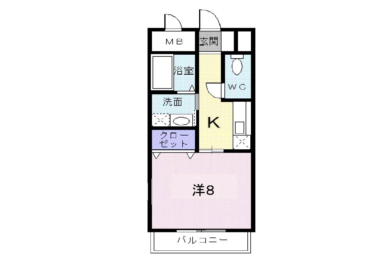 山口市小郡明治のマンションの間取り