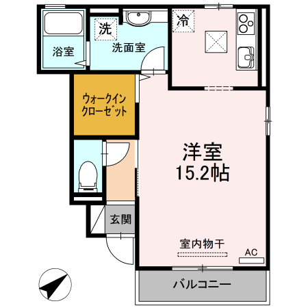 米子市皆生のアパートの間取り