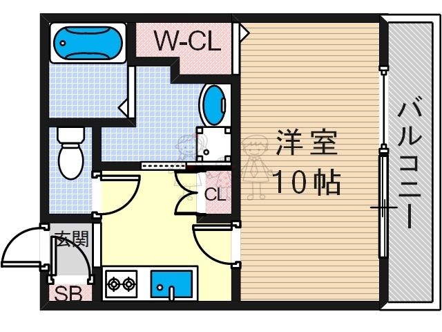大阪府大阪市阿倍野区丸山通１（マンション）の賃貸物件の間取り