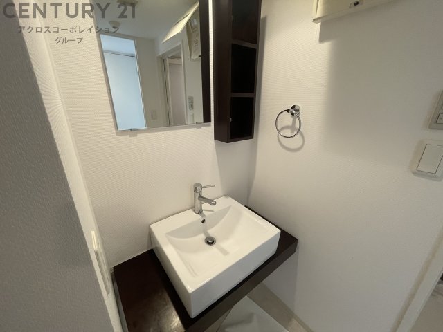 洗面設備　収納スペースもある洗面台付き！