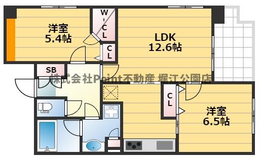 地下鉄堺筋線 長堀橋駅 徒歩2分 11階建 築24年の間取り写真