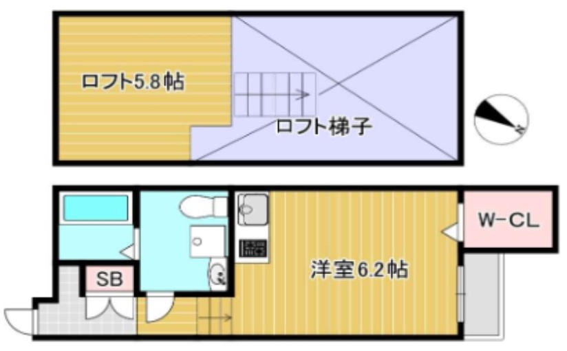 近鉄南大阪線 今川駅 徒歩4分 2階建 築7年の間取り写真