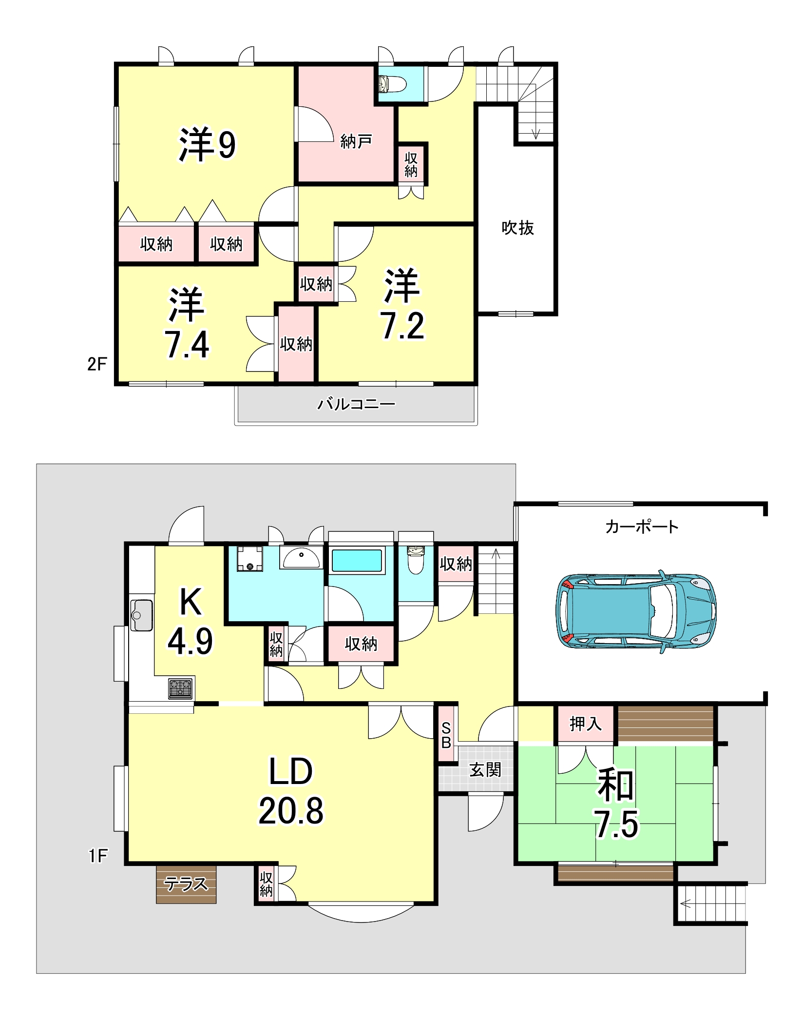 本多聞6丁目戸建の間取り写真