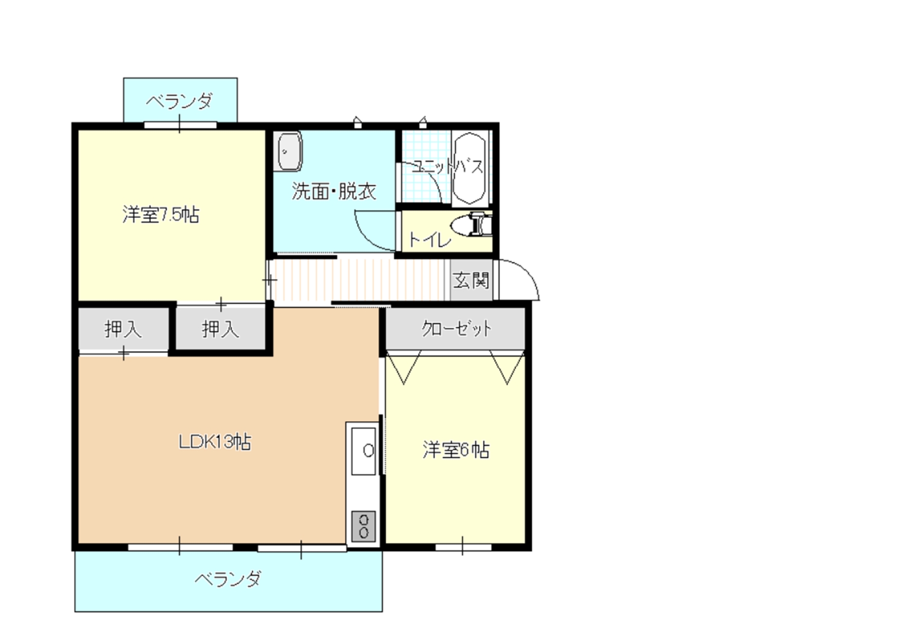 第２コーポ朝日奈の間取り