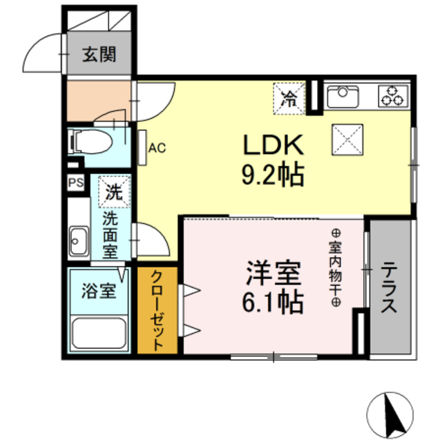 D-room西平山B棟の間取り