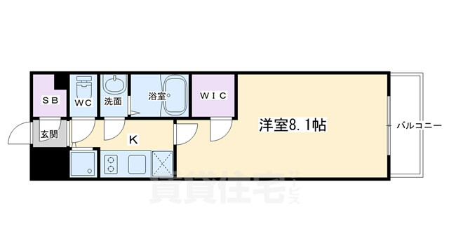 京都市下京区梅小路高畑町のマンションの間取り