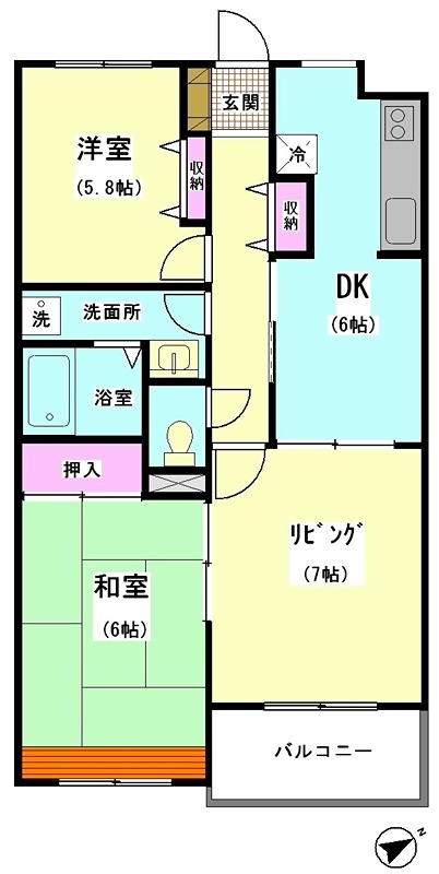 エバーグリーンコートの間取り