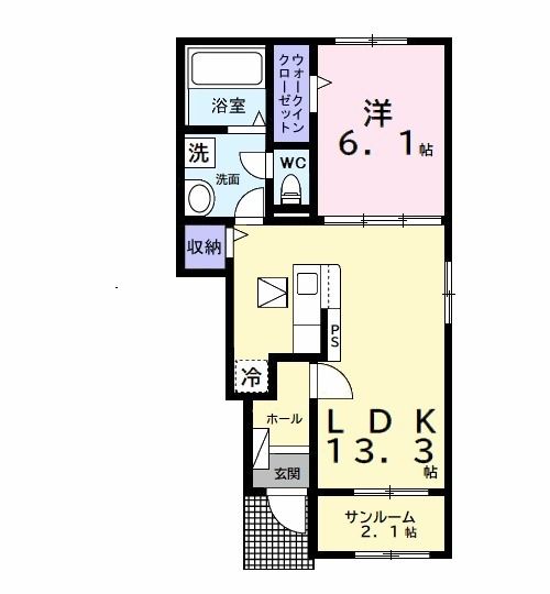 【長生郡一宮町東浪見のアパートの間取り】
