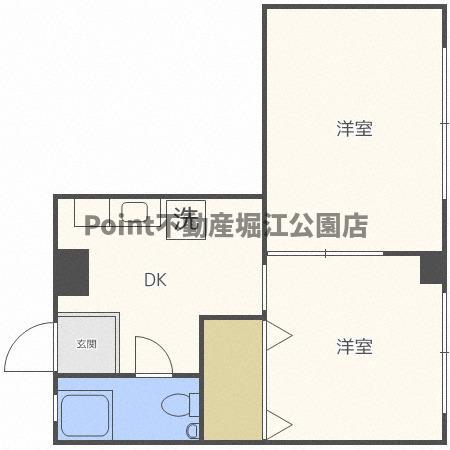 大阪府大阪市西区南堀江２（マンション）の賃貸物件の間取り