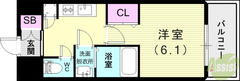 【尼崎市杭瀬本町のマンションの間取り】