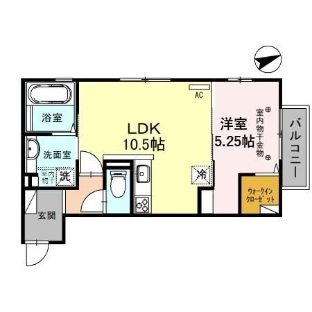 金沢市山科のアパートの間取り