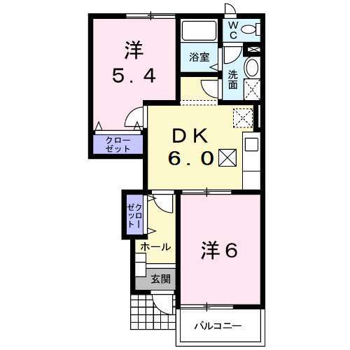 東海市高横須賀町のアパートの間取り