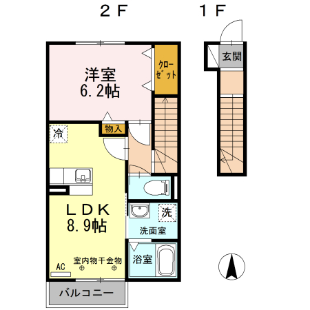 グランドゥールＢの間取り