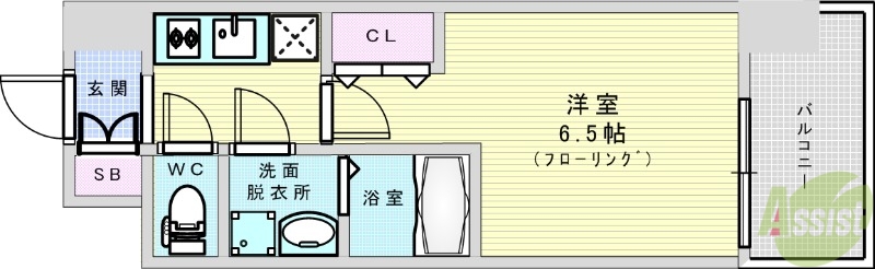 レジュールアッシュ三国本町の間取り