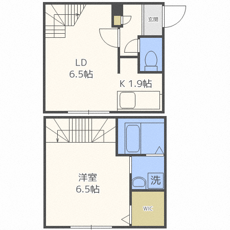 札幌市豊平区中の島二条のマンションの間取り