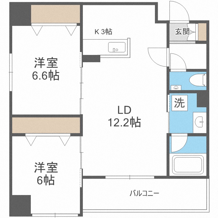 モンドミオ札幌近代美術館の間取り