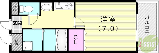 神戸市北区道場町塩田のアパートの間取り