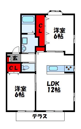 パストラル久山Bの間取り