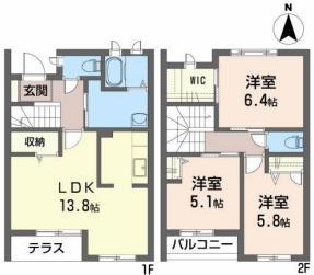 山形市成沢西のアパートの間取り