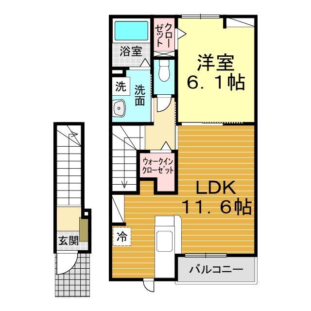 下関市豊浦町大字川棚のアパートの間取り