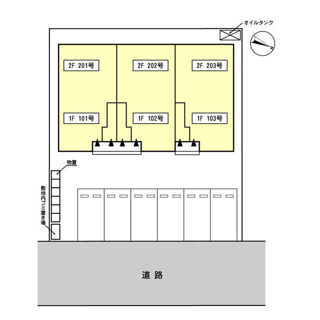 駐車場　建物・駐車場配置図