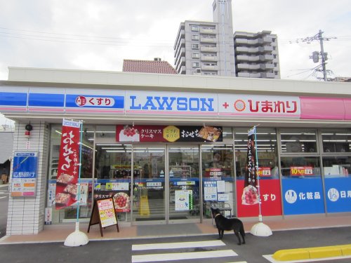 コンビニ　ローソンププレひまわり福山大黒座店（コンビニ）まで215m