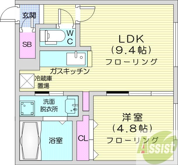 地下鉄東西線 円山公園駅 徒歩12分 4階建 築8年の間取り写真