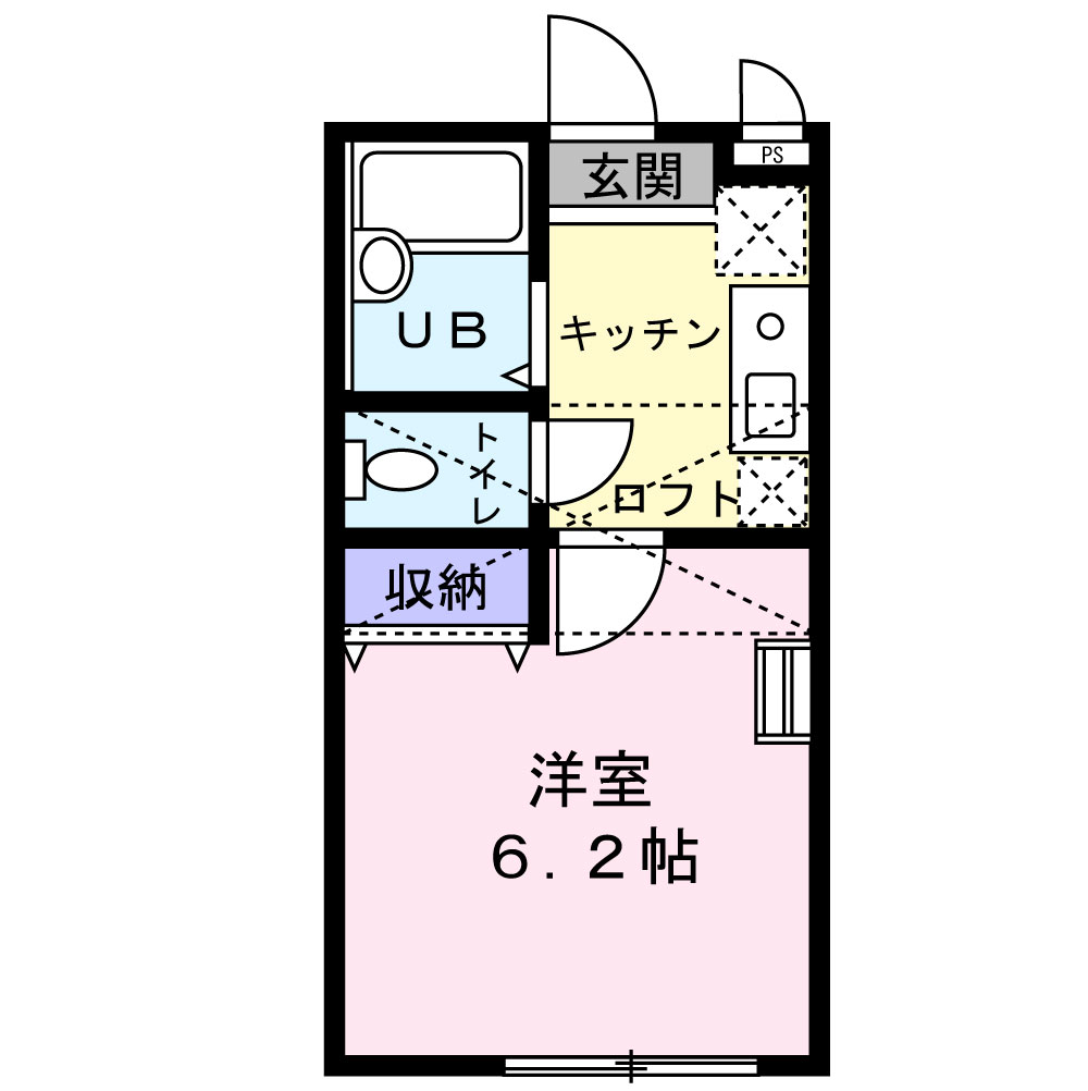 アザレ読売ランドB棟の間取り写真