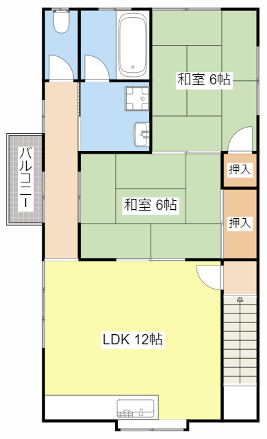 高島市マキノ町中庄のアパートの間取り