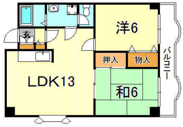 芦屋市南宮町のマンションの間取り