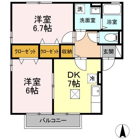 ハーベスト大和　A棟の間取り