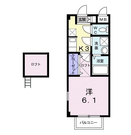 北九州市八幡西区東鳴水のアパートの間取り