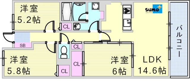 パストラルフラットの間取り