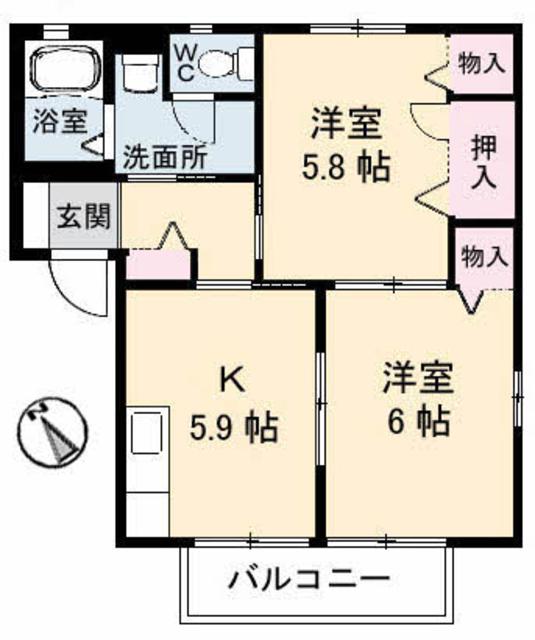 レイクサイド玉湯　Ａ棟の間取り