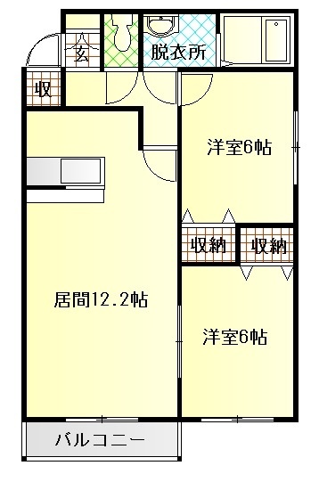 旭川市東光二条のマンションの間取り