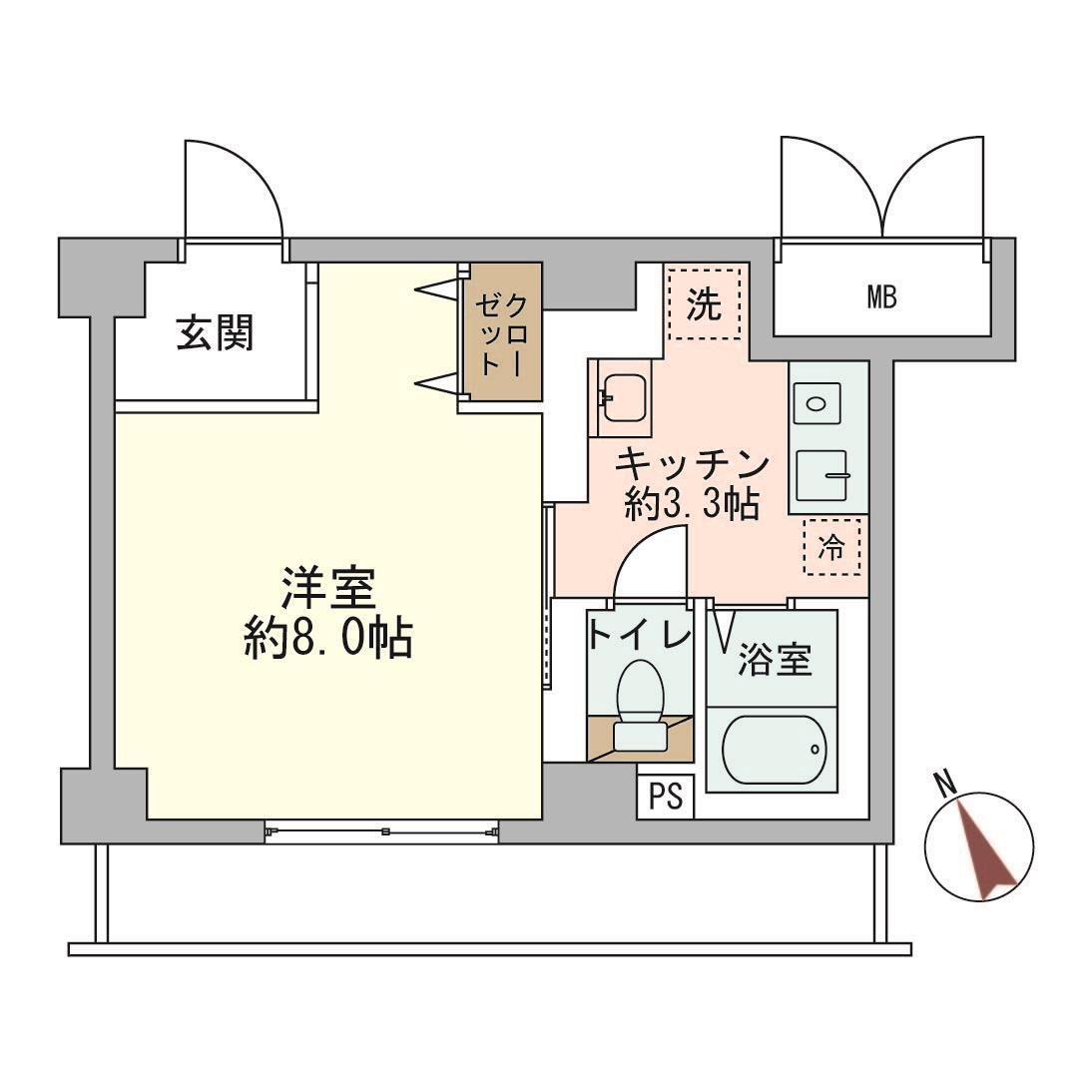 【茨木市美沢町のマンションの間取り】