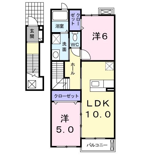 新居浜市瀬戸町のアパートの間取り