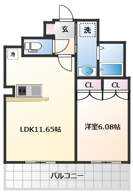 仙台市宮城野区車町のマンションの間取り