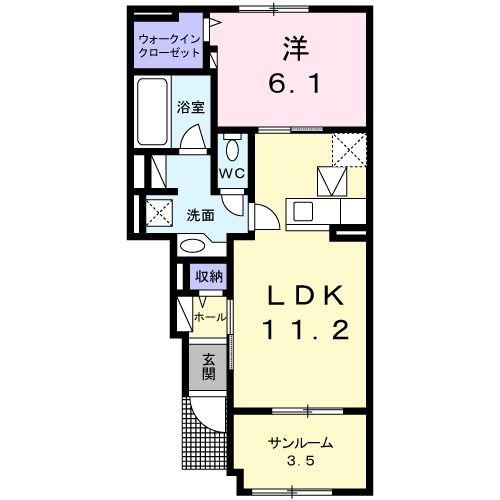 香芝市狐井のアパートの間取り