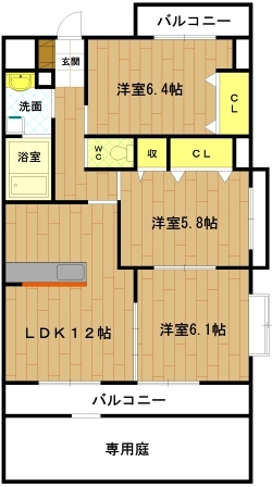 伊勢市御薗町上條のマンションの間取り