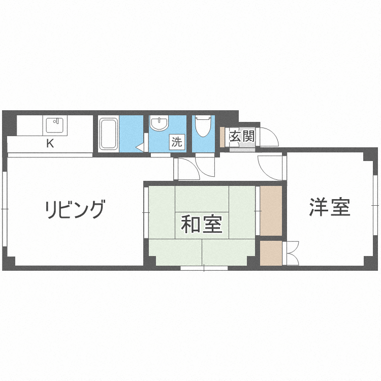 札幌市東区北六条東のマンションの間取り