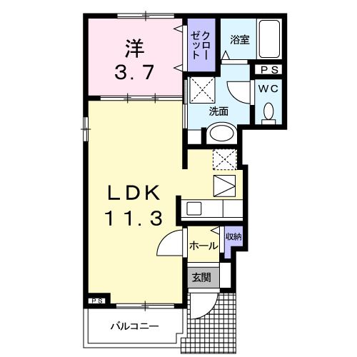 シャトー花ずいＣの間取り