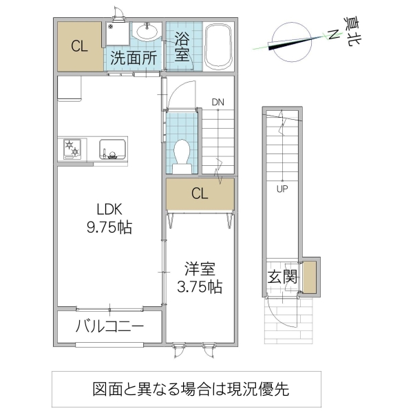 水戸市笠原町のアパートの間取り