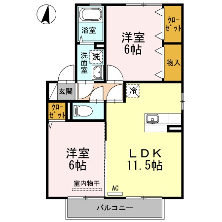 ソレイユ千田 E棟の間取り