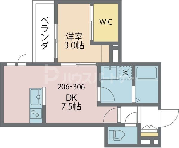 さいたま市中央区下落合のマンションの間取り