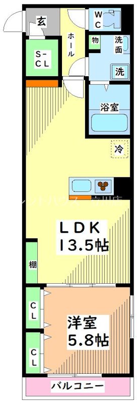 昭島市玉川町のマンションの間取り