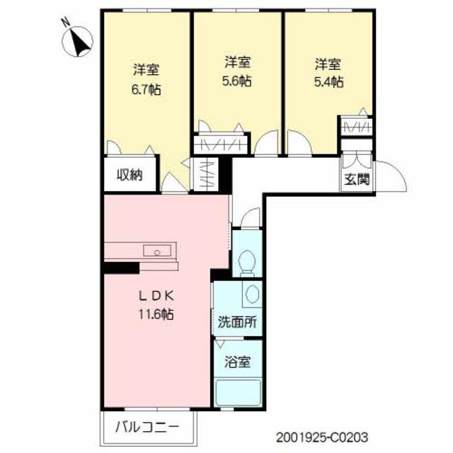 ラフィーネメゾン上久原　Ｃ棟の間取り