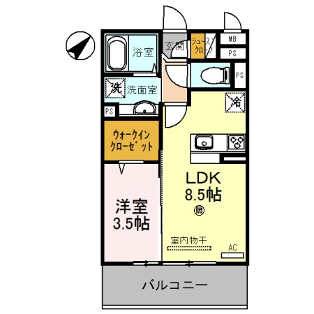 D-room野崎の間取り