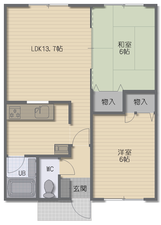 太陽ハイツの間取り